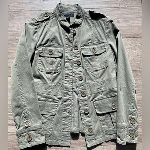 Olive Green Military Utility Jacket - Women